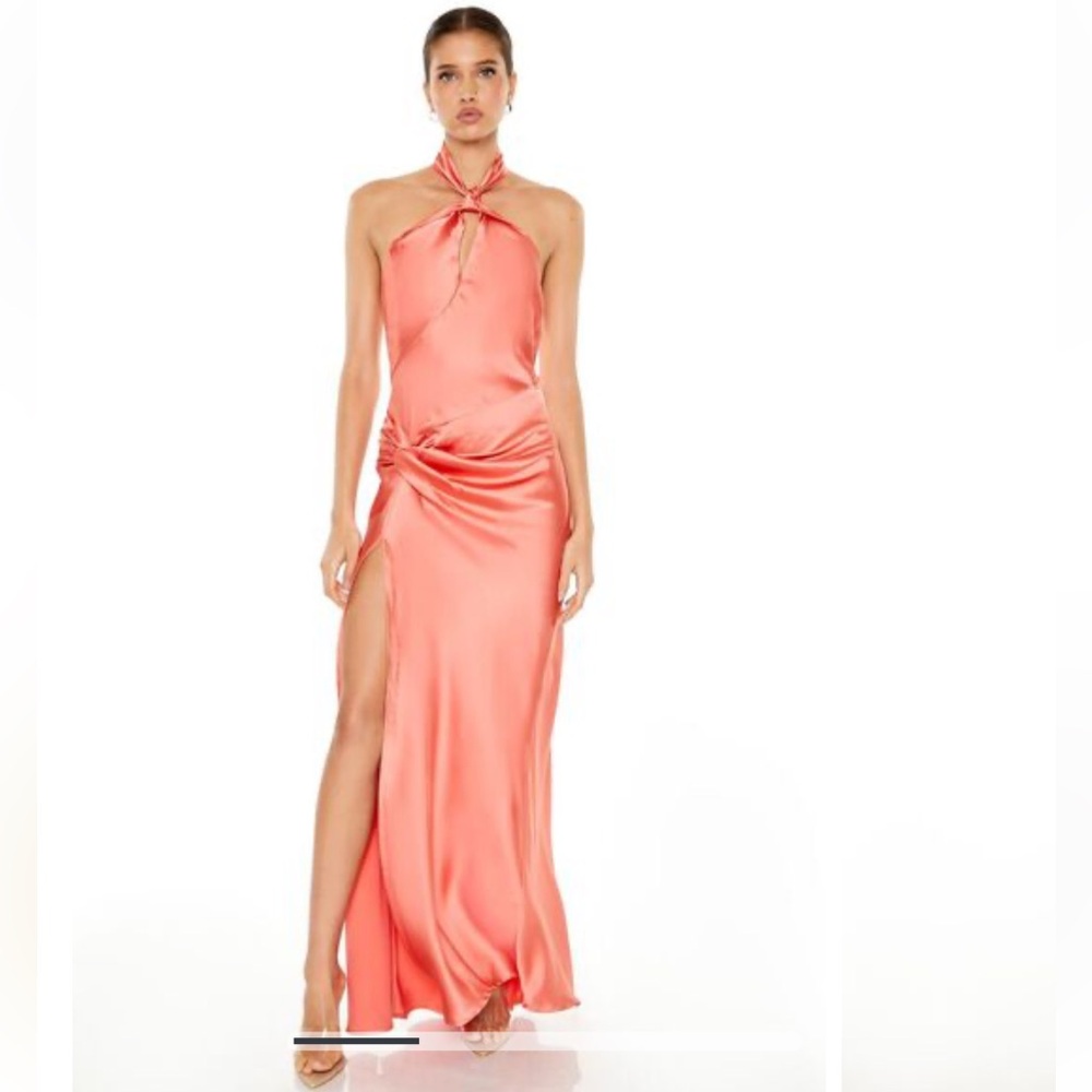 Satin Halter Maxi Dress